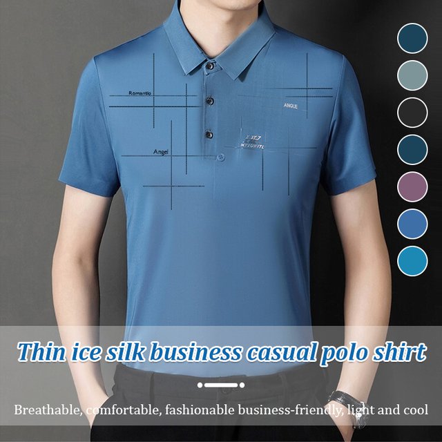 Thin ice silk business casual polo shirt