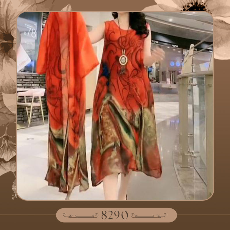 💝Women’s Print Dress 2-piece Set
