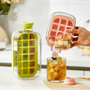 Summer Portable Ice Cube Bottle With Straw