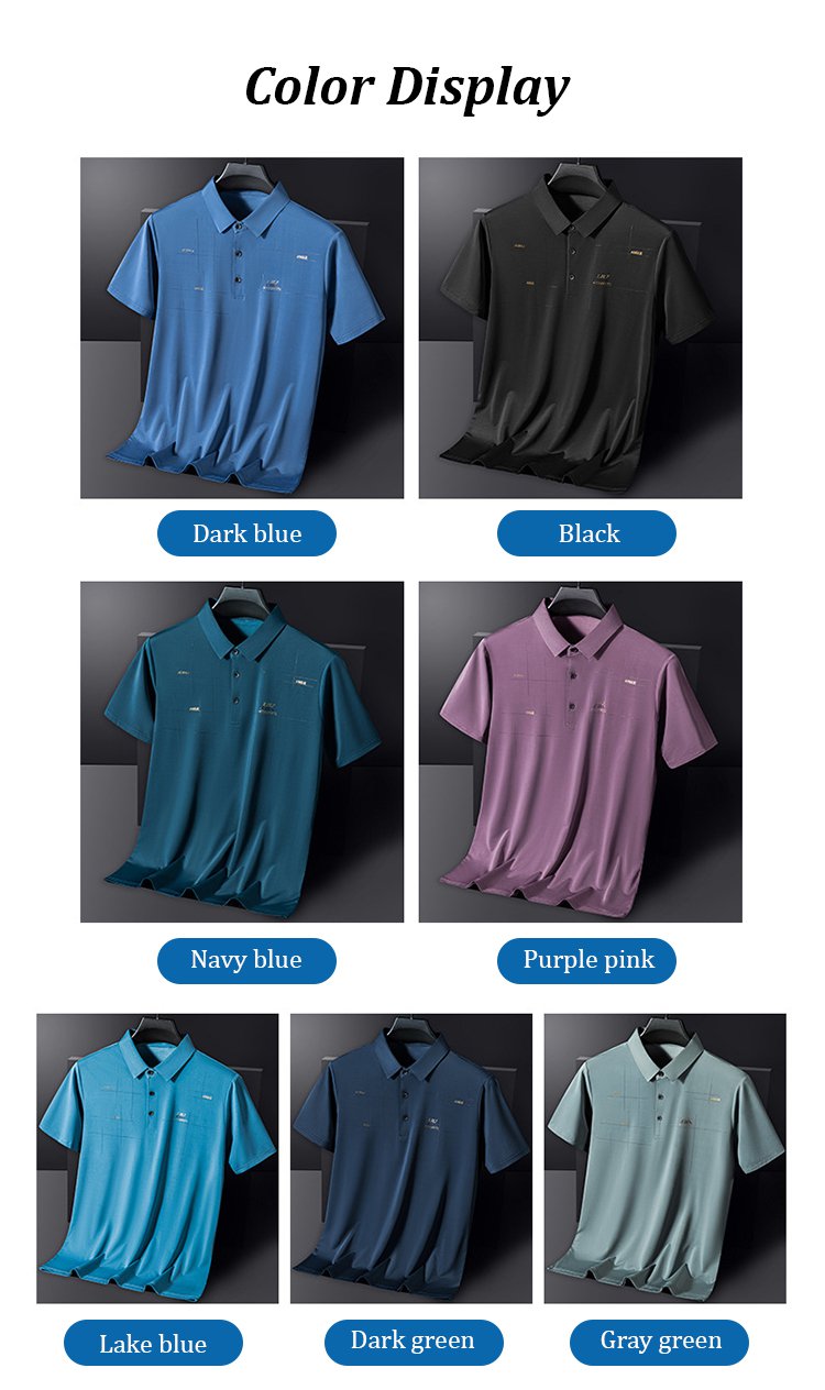 Thin ice silk business casual polo shirt