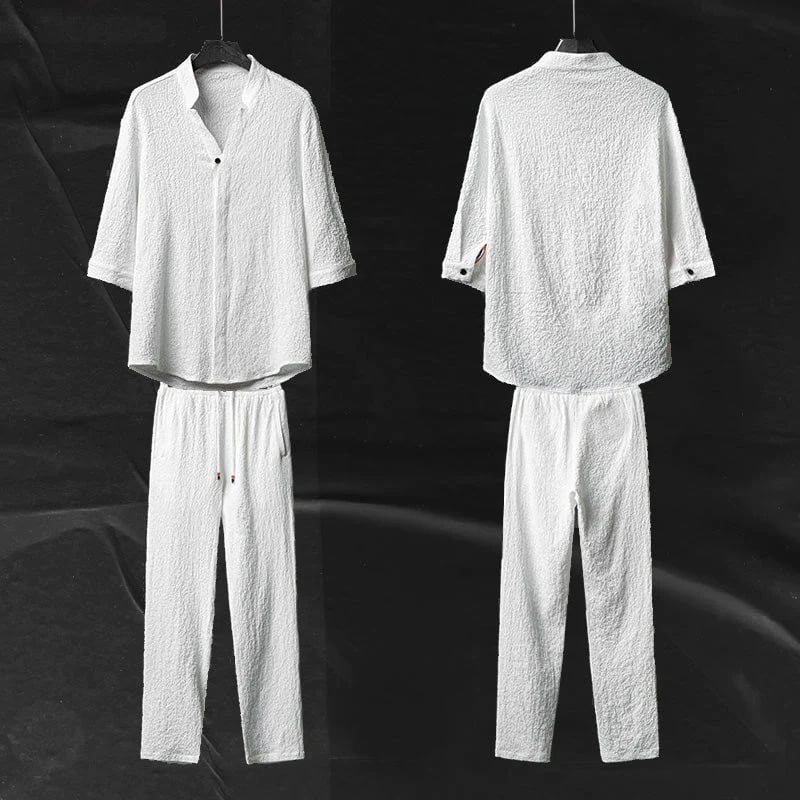 Men's 2 Pieces Set Summer Linen Outfits