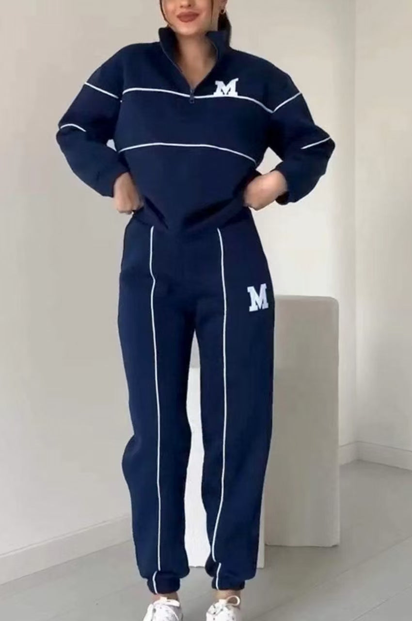 Casual line tracksuit 2-piece set