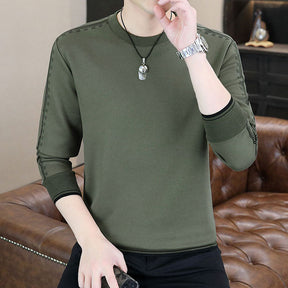 Men's Round Neck Warm Lined Sweatshirt