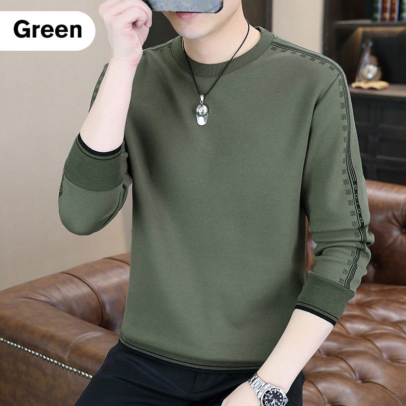 Men's Round Neck Warm Lined Sweatshirt