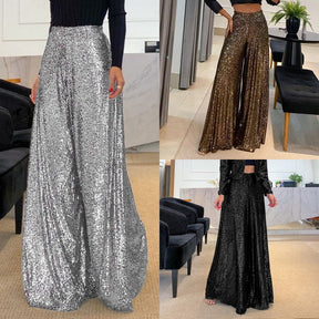 Women's Trendy Sequin High Waist Wide Leg Pants