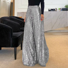 Women's Trendy Sequin High Waist Wide Leg Pants