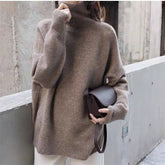 High-necked, padded sweater with a baggy look